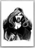 Black Canary Sketch Card - Scott Sketches Trading Card Print Fan Art