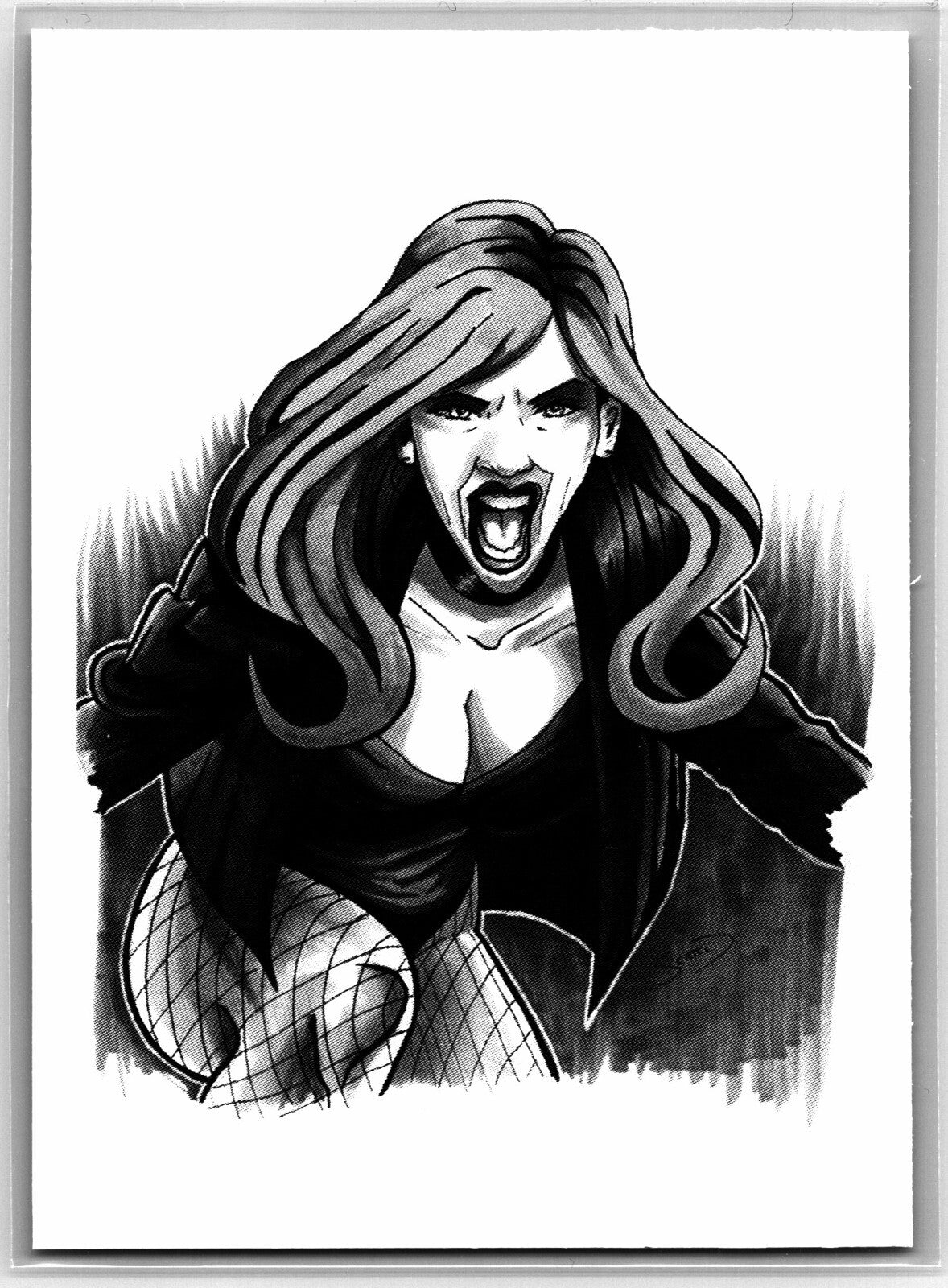 Black Canary Sketch Card - Scott Sketches Trading Card Print Fan Art