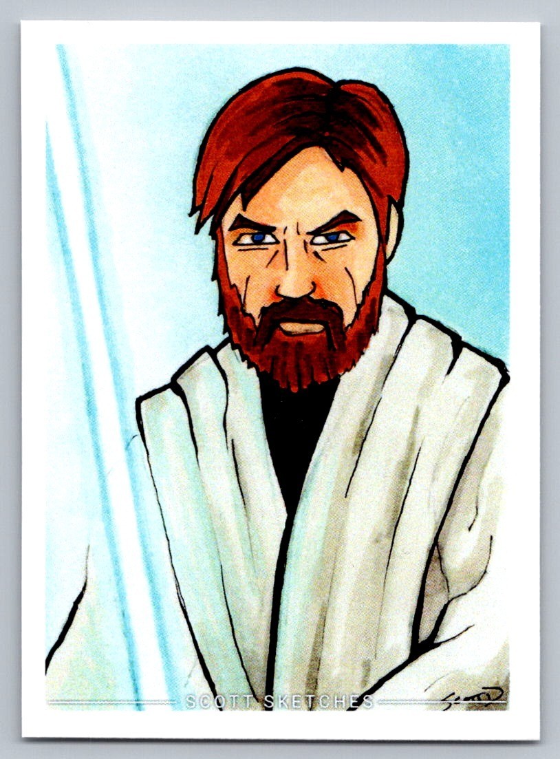 Obi-Wan Kenobi Sketch Card - Scott Sketches Trading Card Print Fan Art
