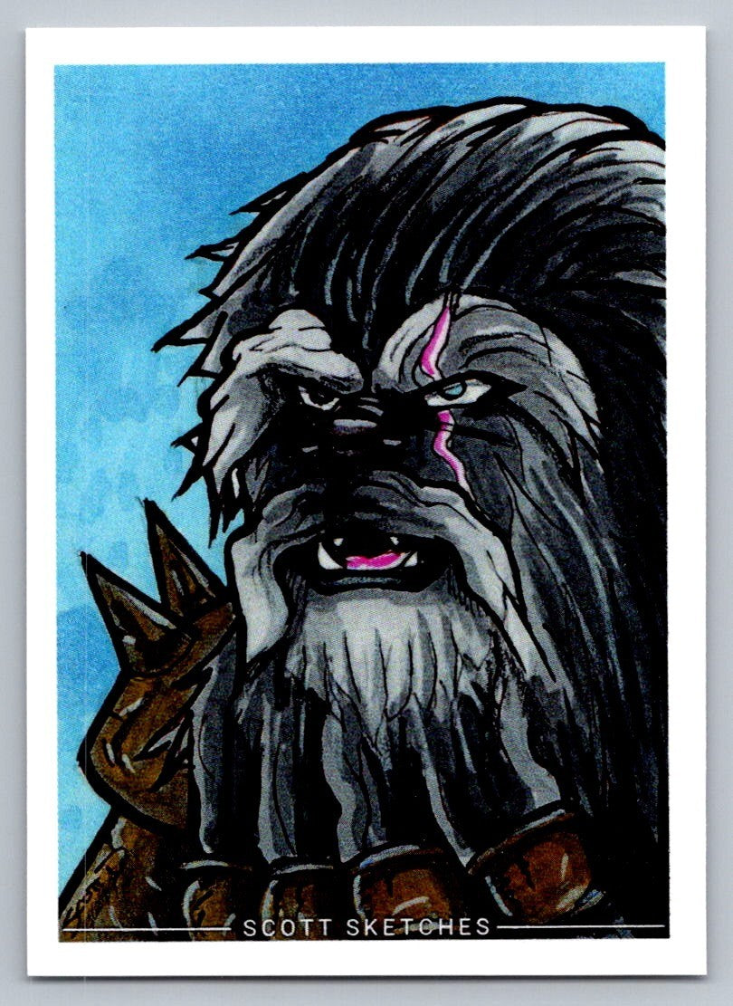 Black Krrsantan Sketch Card - Scott Sketches Trading Card Print Fan Art