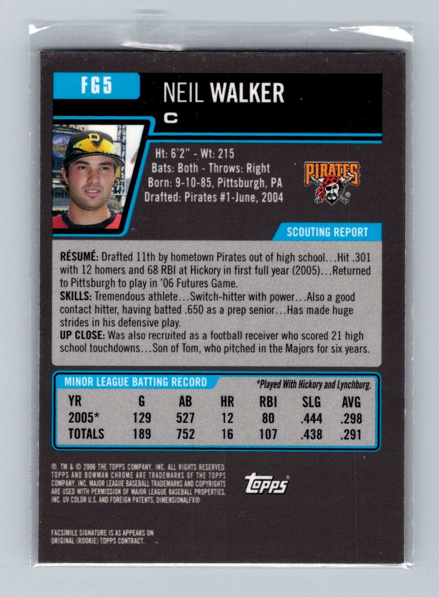 2006 Bowman Chrome Draft Picks & Prospects - Neil Walker #FG5
