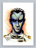Admiral Thrawn - Pencil - Scott Sketches Trading Card Print Fan Art