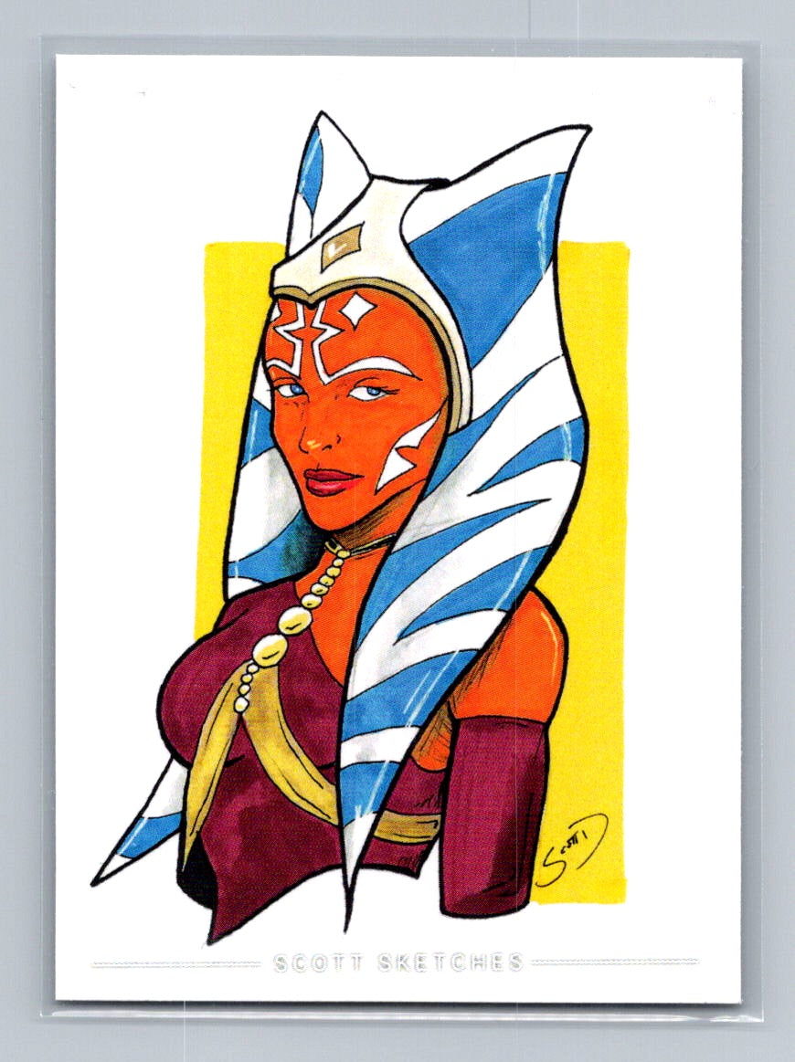 Ahsoka Tano - Scott Sketches Trading Card Print Fan Art