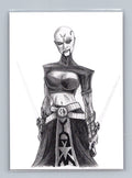 Asajj Ventress - Pencil - Scott Sketches Trading Card Print Fan Art