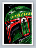 Boba Fett - Helmet - Scott Sketches Trading Card Print Fan Art