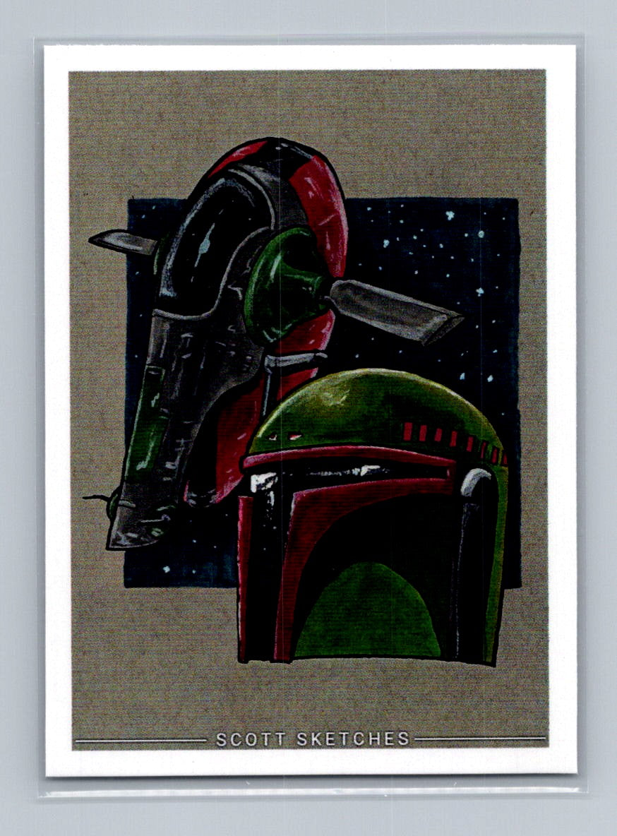 Boba Fett - Slave1 - Scott Sketches Trading Card Print Fan Art