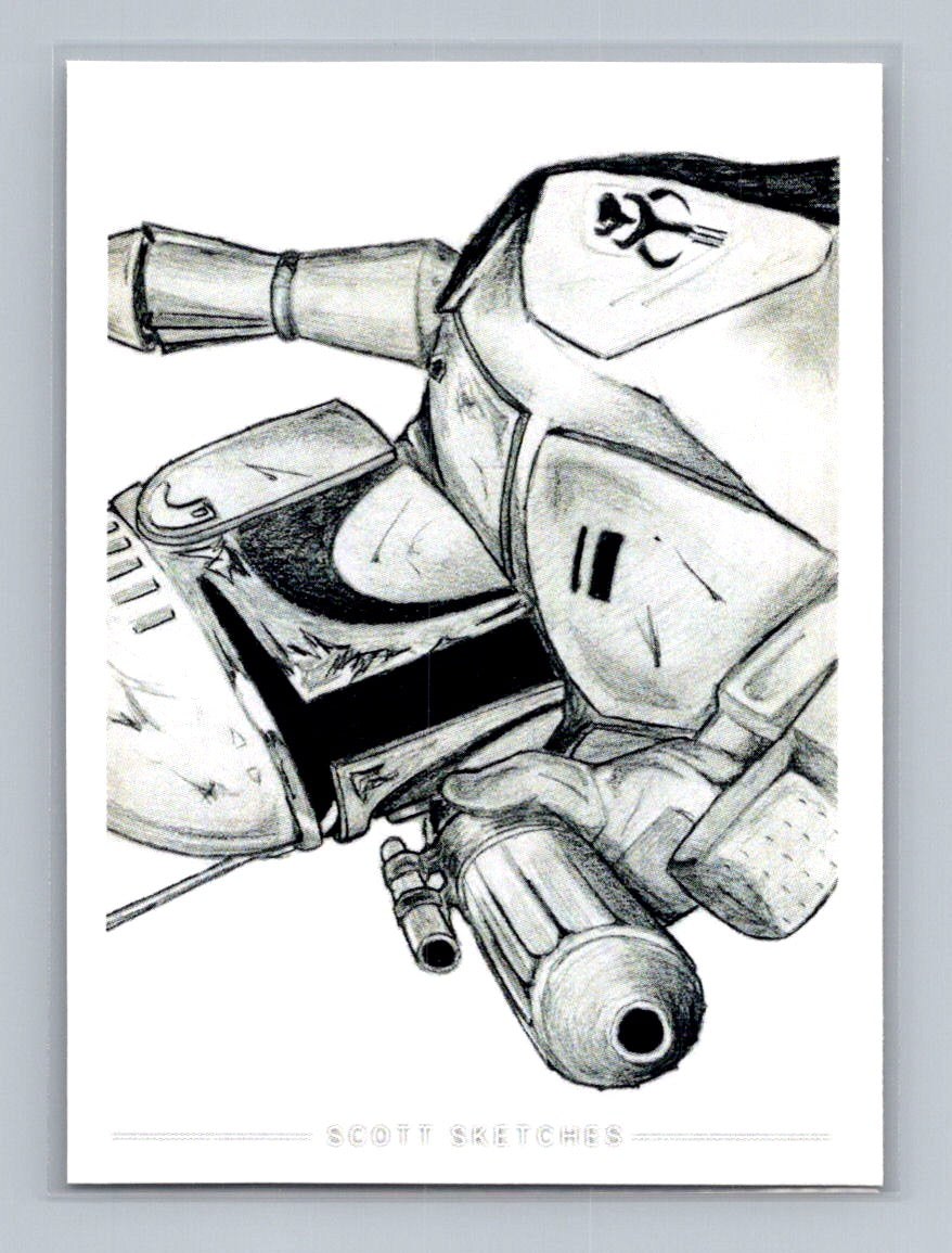 Boba Fett - Pencil - Scott Sketches Trading Card Print Fan Art