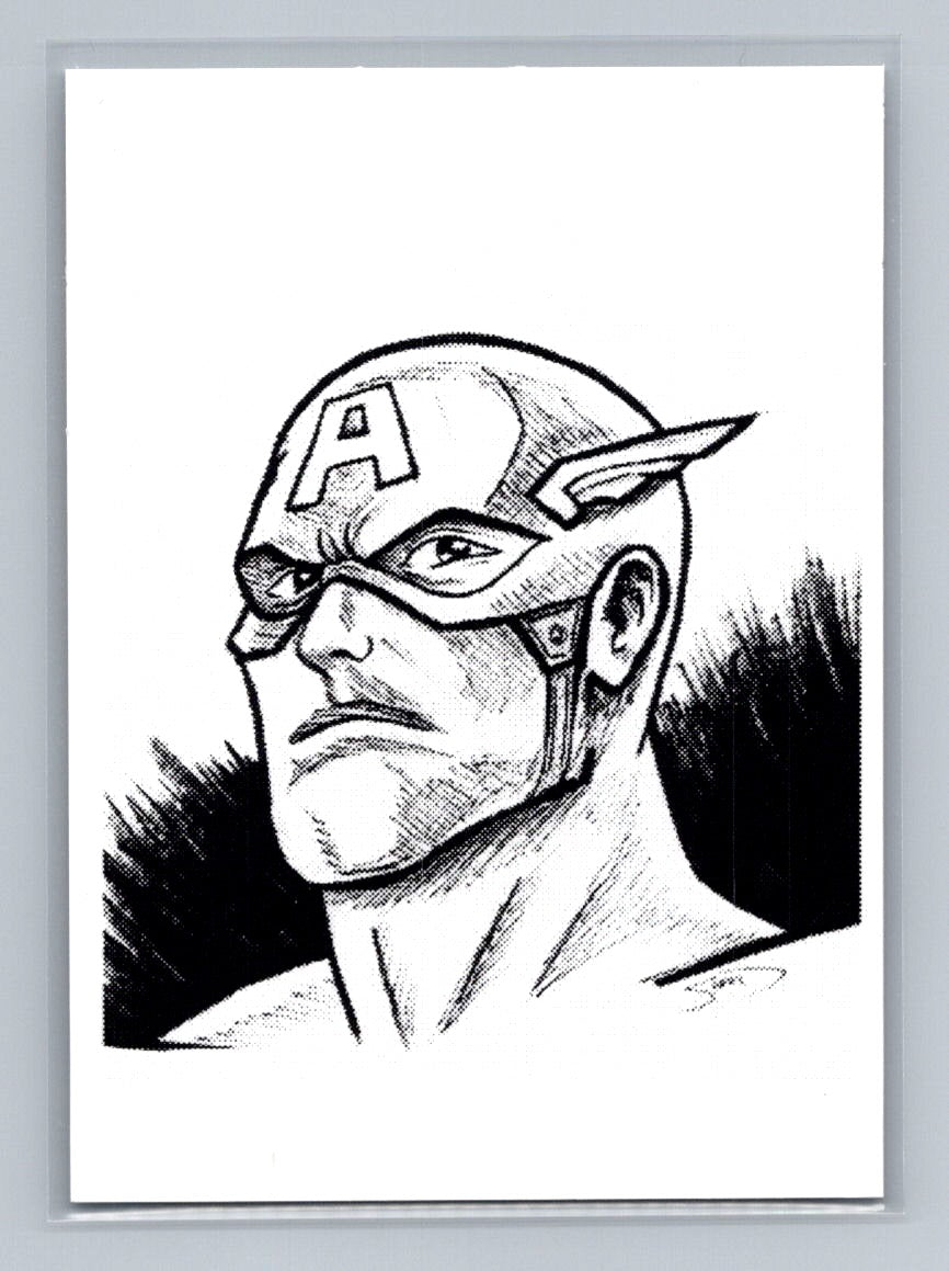 Captain America - Scott Sketches Trading Card Print Fan Art