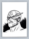 Captain America - Scott Sketches Trading Card Print Fan Art