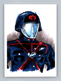Cobra Commander - Ink - Scott Sketches Trading Card Print Fan Art