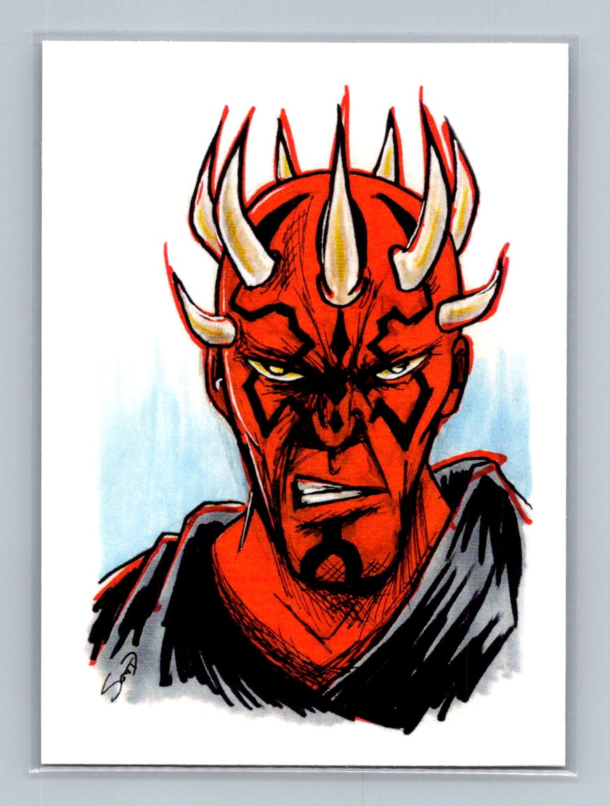 Darth Maul - Marker - Scott Sketches Trading Card Print Fan Art