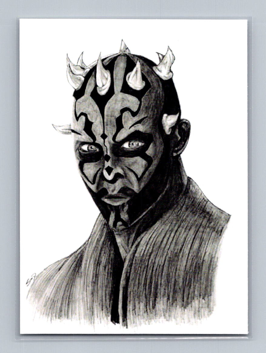 Darth Maul - Pencil - Scott Sketches Trading Card Print Fan Art