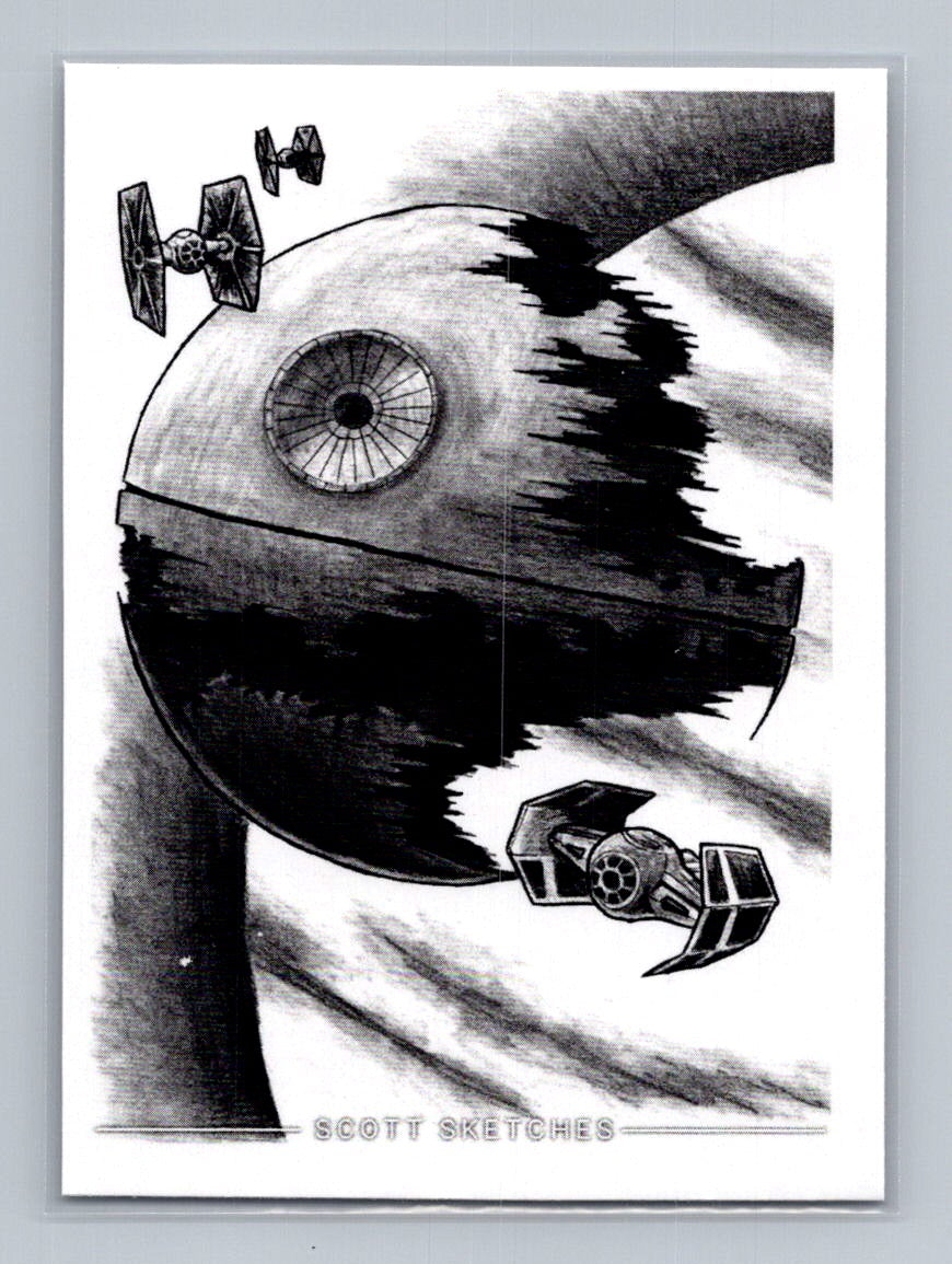 Death Star - Scott Sketches Trading Card Print Fan Art