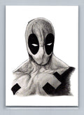 Deadpool - Pencil - Scott Sketches Trading Card Print Fan Art