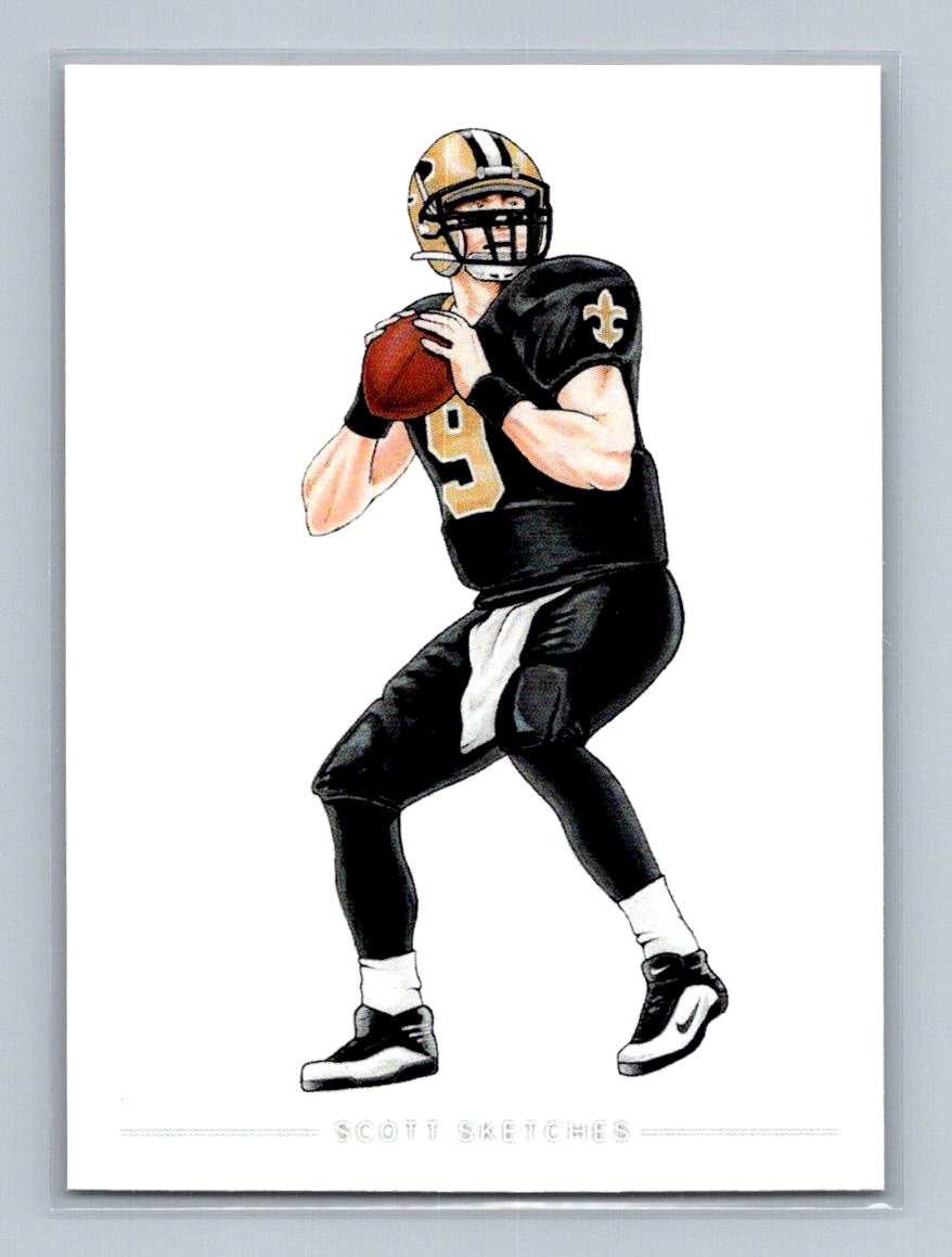 Drew Brees - Scott Sketches Trading Card Print Fan Art