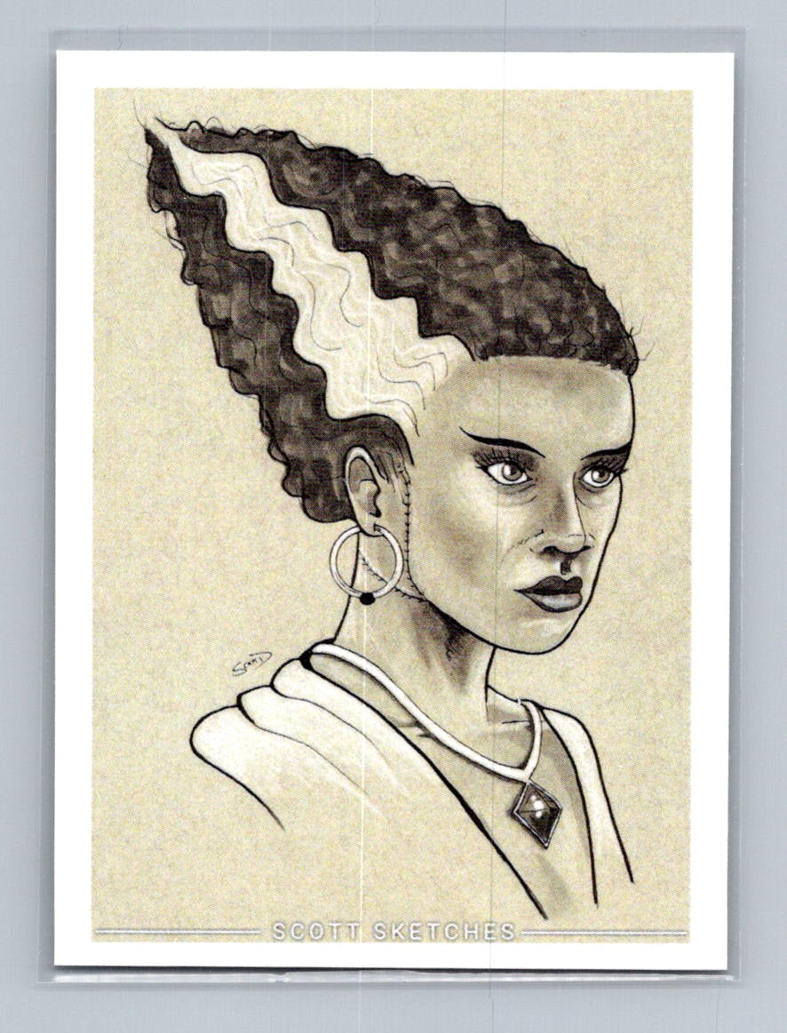 Frankenstein's Bride - Scott Sketches Trading Card Print Fan Art