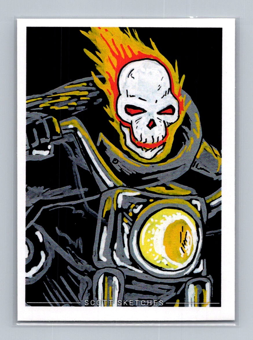Ghost Rider - Paint - Scott Sketches Trading Card Print Fan Art
