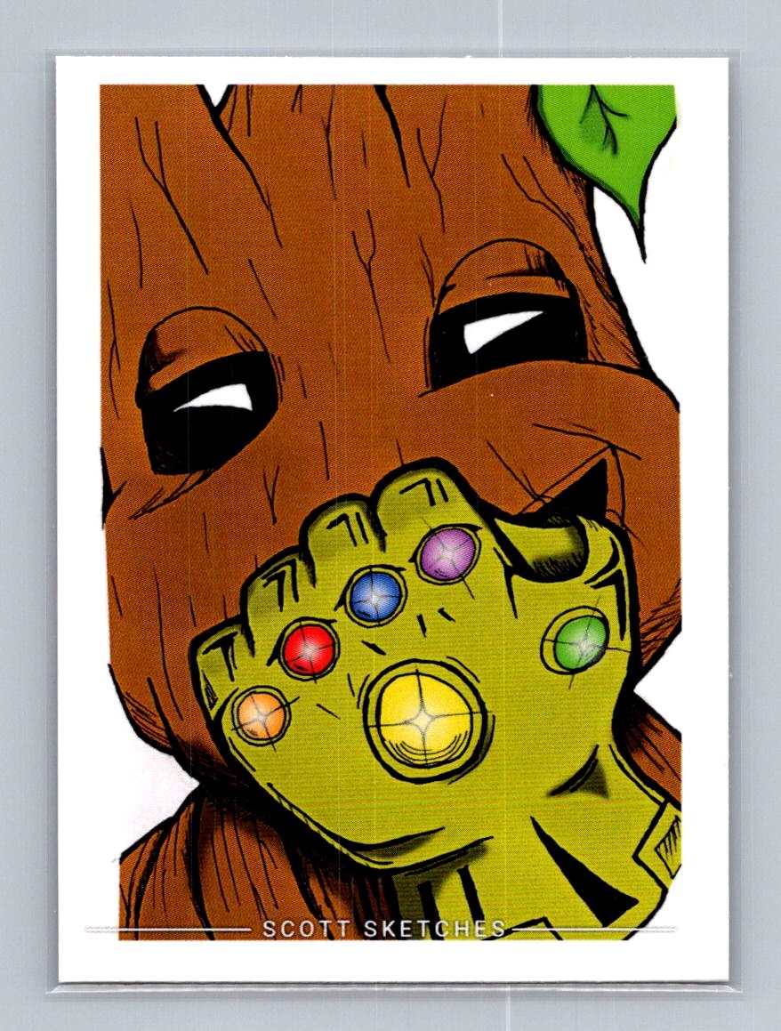 Groot Gauntlet - Scott Sketches Trading Card Print Fan Art