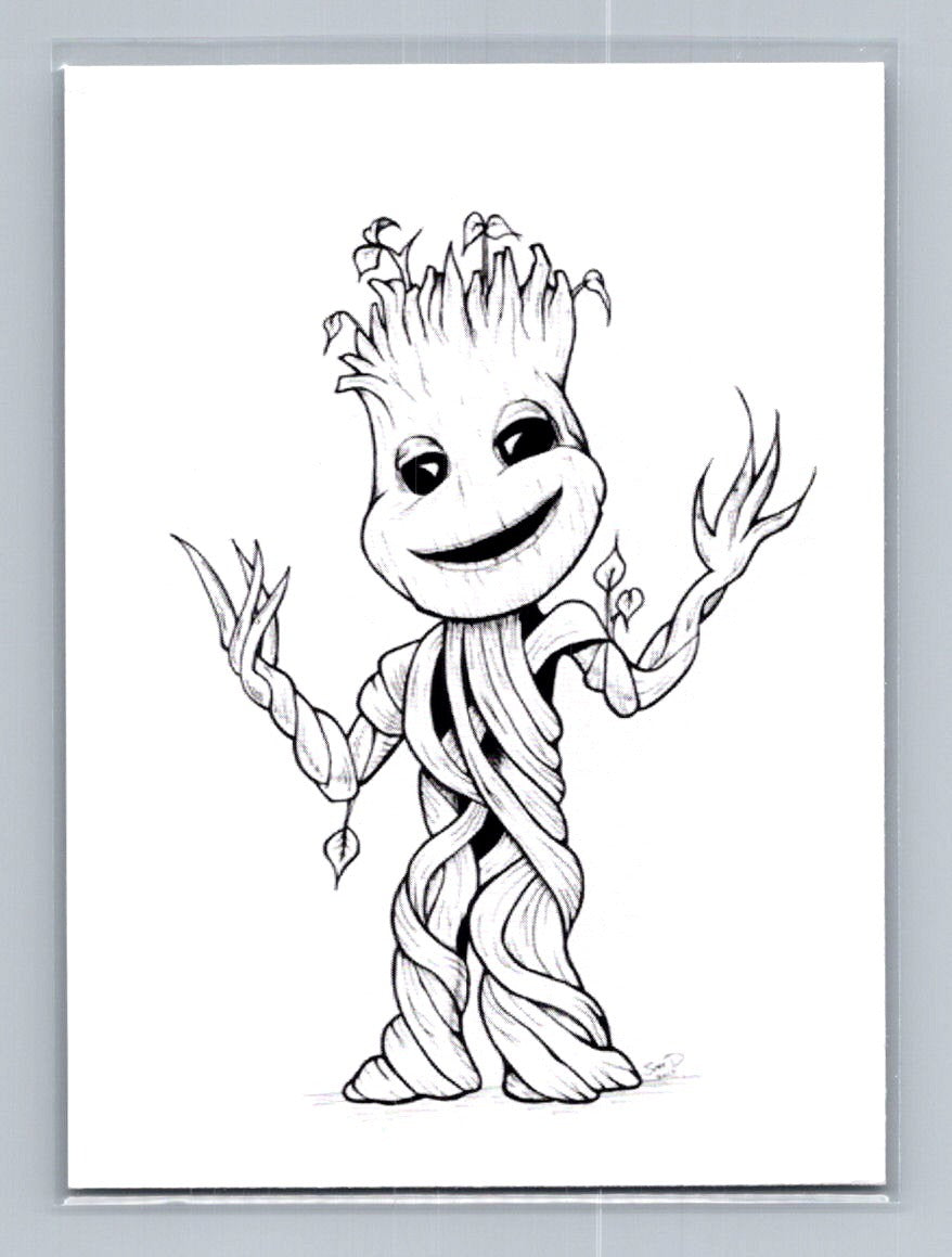 Groot - Scott Sketches Trading Card Print Fan Art