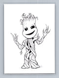 Groot - Scott Sketches Trading Card Print Fan Art
