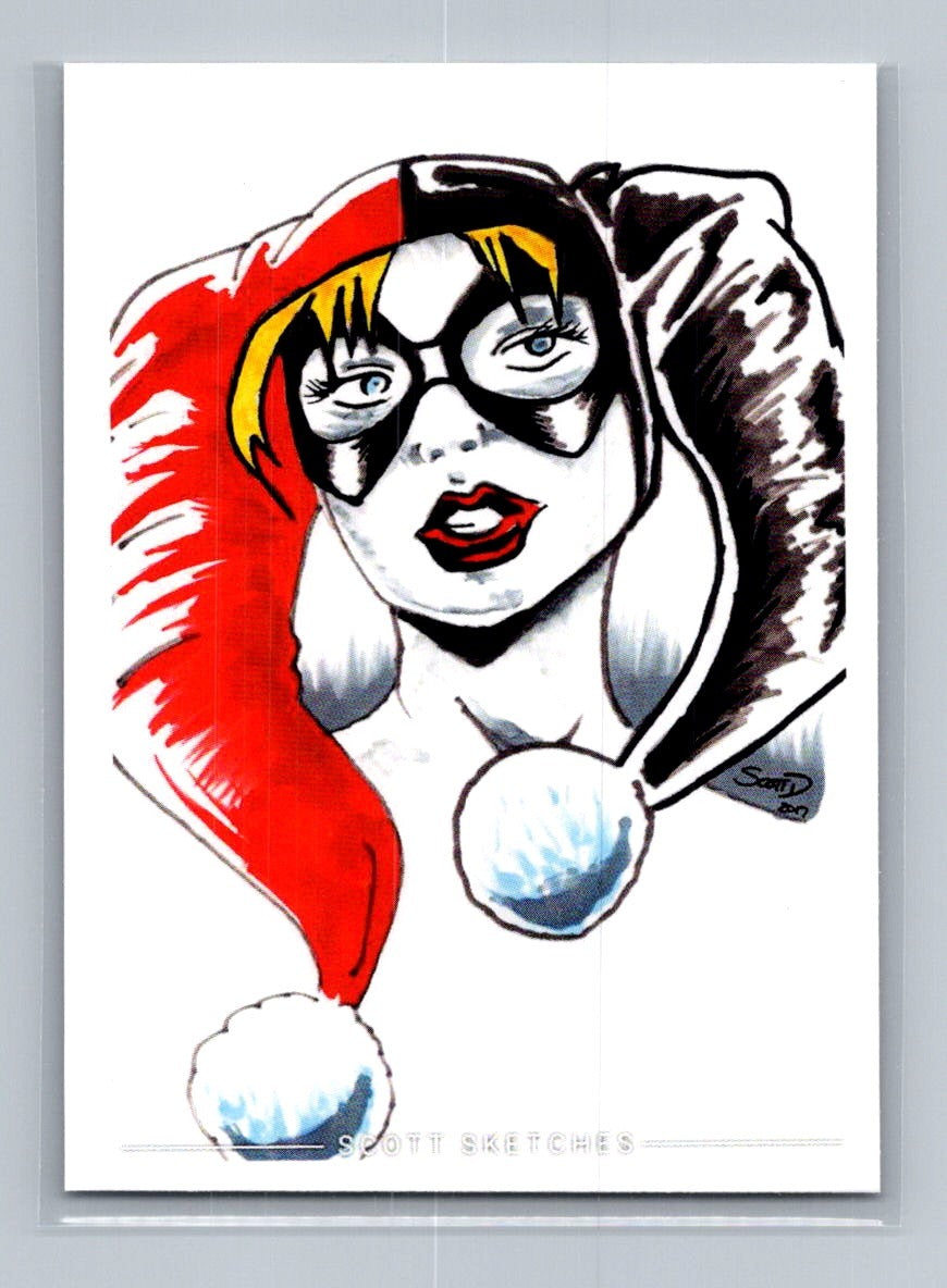 Harley Quinn - Marker - Scott Sketches Trading Card Print Fan Art