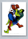 Hulk Tackles Thing - Scott Sketches Trading Card Print Fan Art