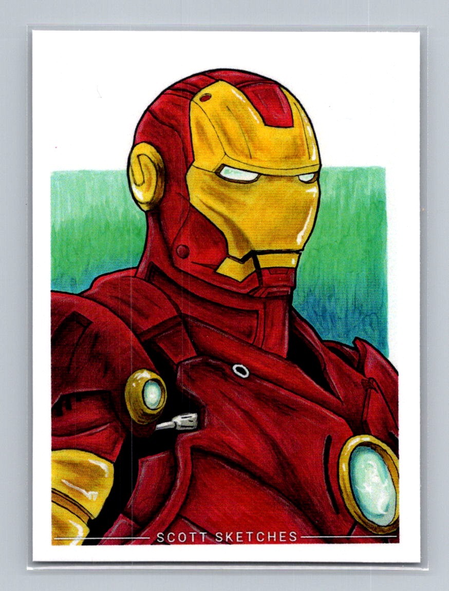 Ironman - Pencil & Marker - Scott Sketches Trading Card Print Fan Art