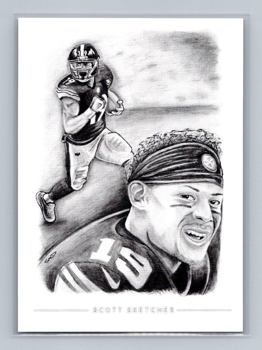 JuJu Smith-Schuster - Scott Sketches Trading Card Print Fan Art