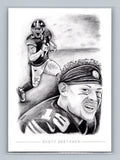 JuJu Smith-Schuster - Scott Sketches Trading Card Print Fan Art