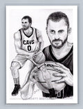 Kevin Love - Scott Sketches Trading Card Print Fan Art