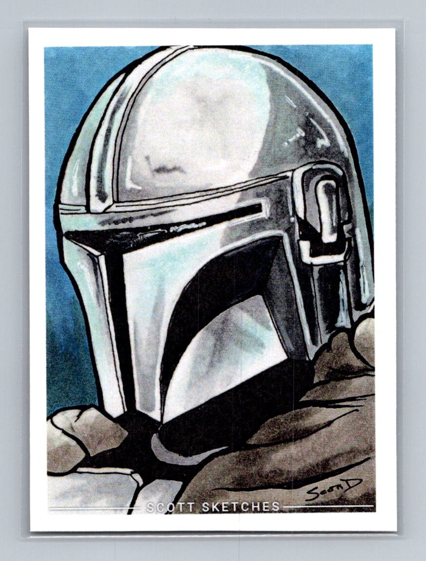 Mandalorian - Marker - Scott Sketches Trading Card Print Fan Art