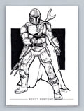 Mandalorian - Ink - Scott Sketches Trading Card Print Fan Art