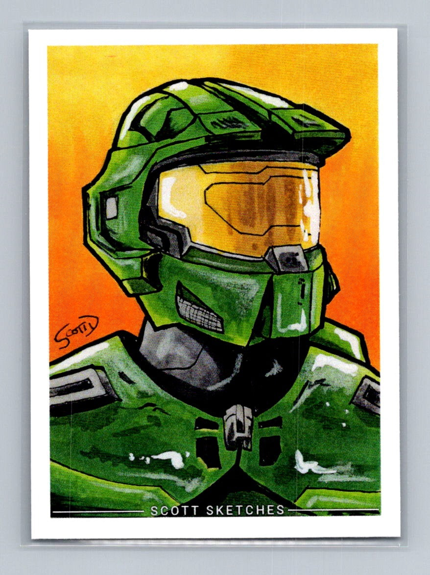 Master Chief - Scott Sketches Trading Card Print Fan Art