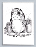 Porg - Scott Sketches Trading Card Print Fan Art