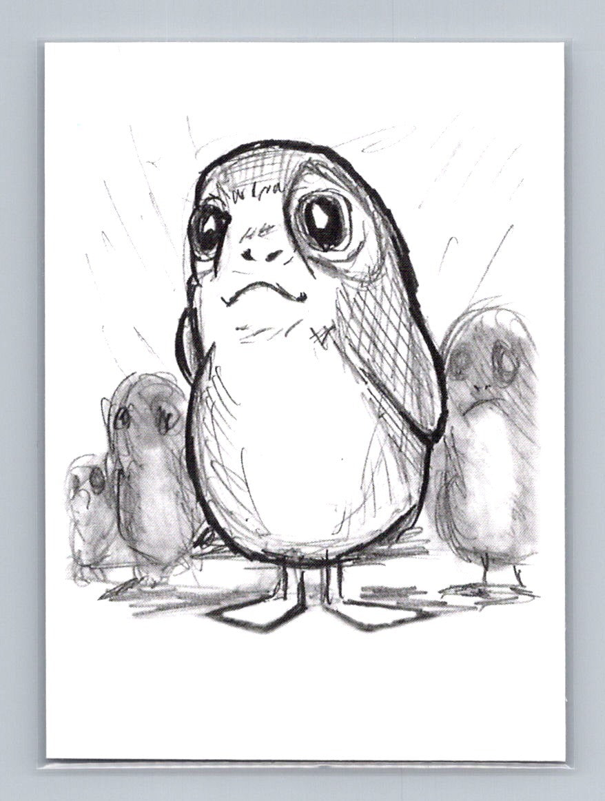 Porg - Scott Sketches Trading Card Print Fan Art