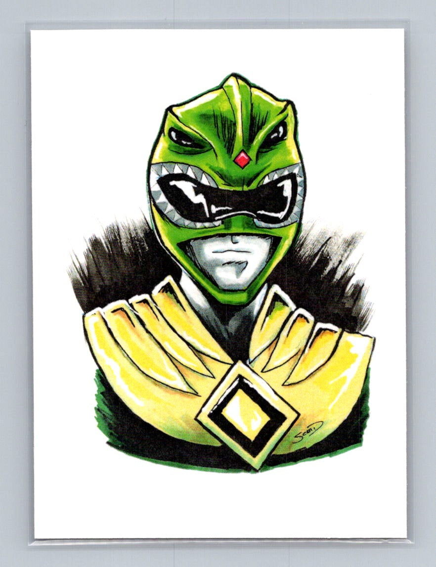 Power Ranger, Green - Scott Sketches Trading Card Print Fan Art