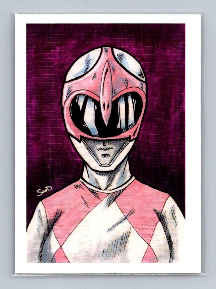 Power Ranger, Pink - Scott Sketches Trading Card Print Fan Art