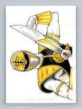 Power Ranger, White - Scott Sketches Trading Card Print Fan Art