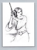 Princess Leia - Pencil 2 - Scott Sketches Trading Card Print Fan Art