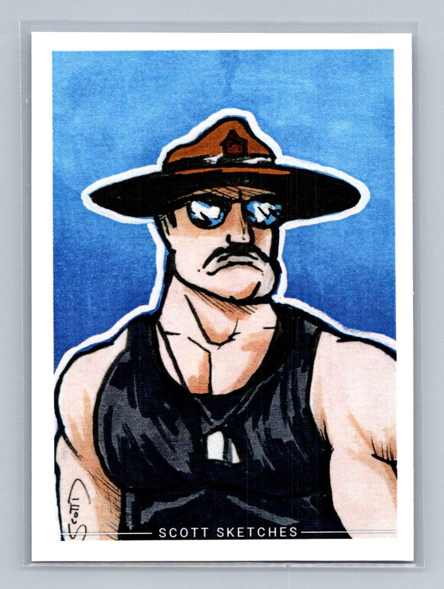 Sgt Slaughter - Scott Sketches Trading Card Print Fan Art