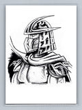 Shredder - TMNT - Scott Sketches Trading Card Print Fan Art