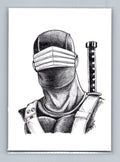 Snake Eyes - Pencil - Scott Sketches Trading Card Print Fan Art