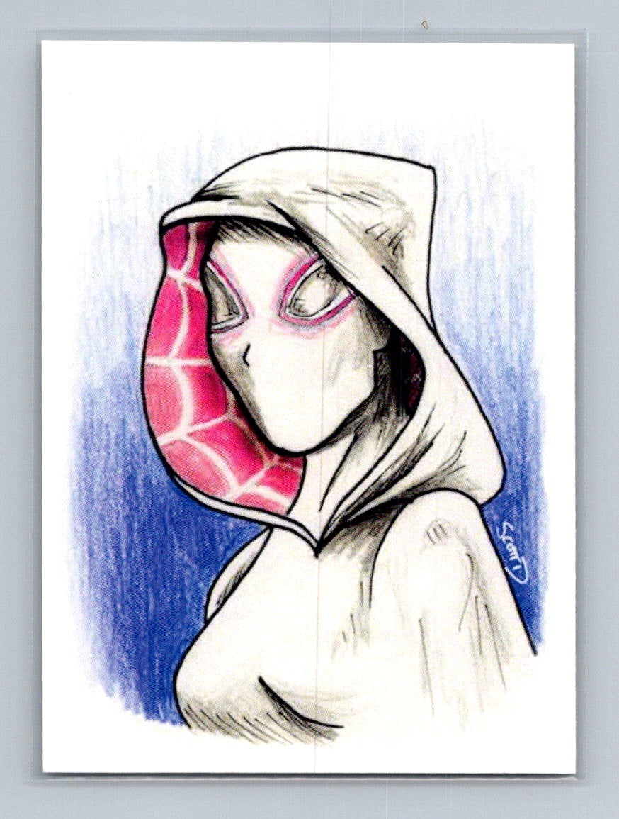 Spider-Gwen - Pencil - Scott Sketches Trading Card Print Fan Art