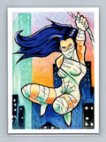 Spider-Silk - Scott Sketches Trading Card Print Fan Art