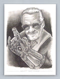 Stan Lee Gauntlet - Scott Sketches Trading Card Print Fan Art