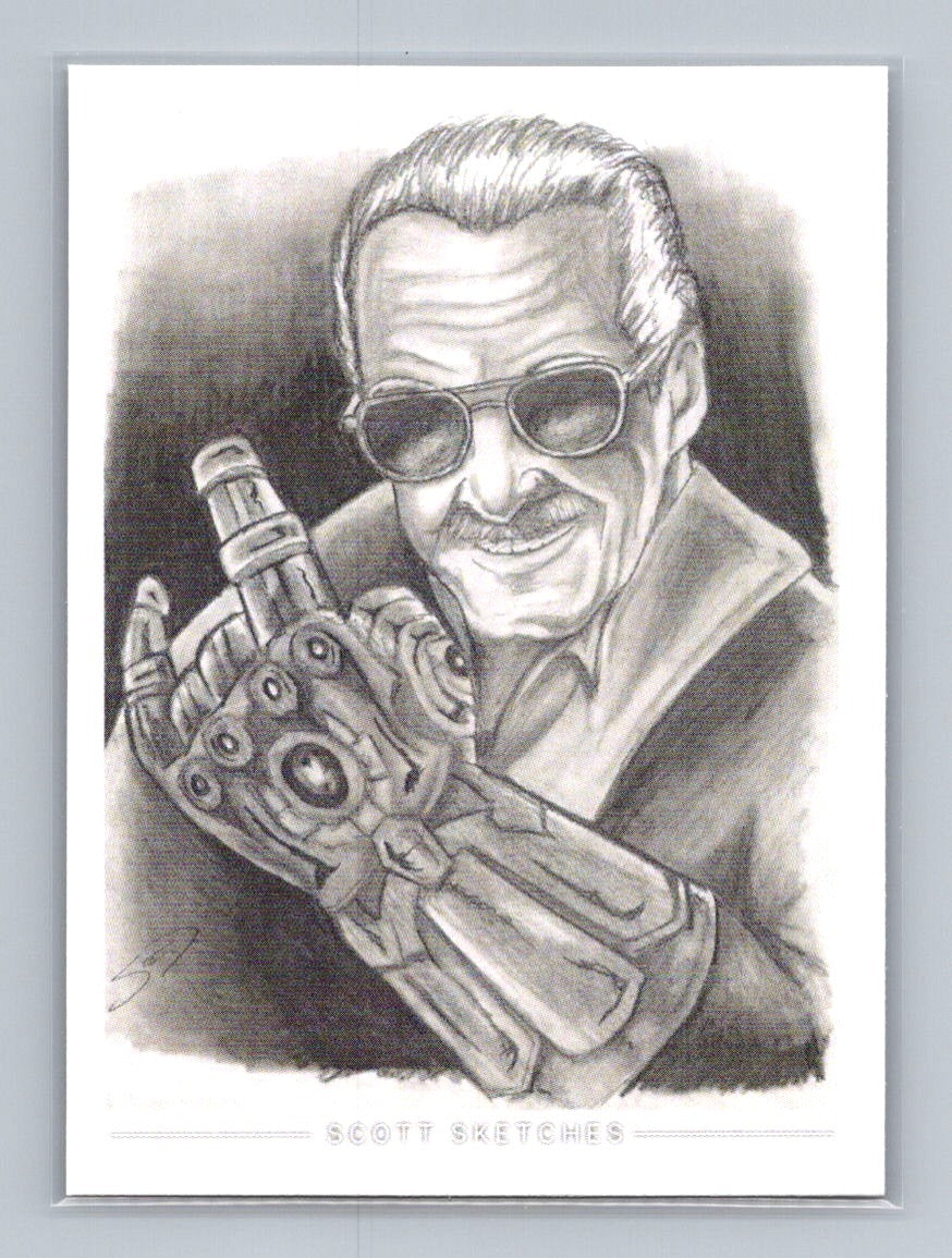 Stan Lee Gauntlet - Scott Sketches Trading Card Print Fan Art