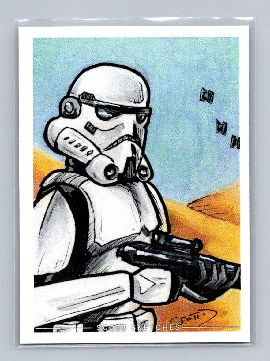 Storm Trooper - Marker - Scott Sketches Trading Card Print Fan Art