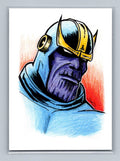 Thanos- Color Pencil - Scott Sketches Trading Card Print Fan Art