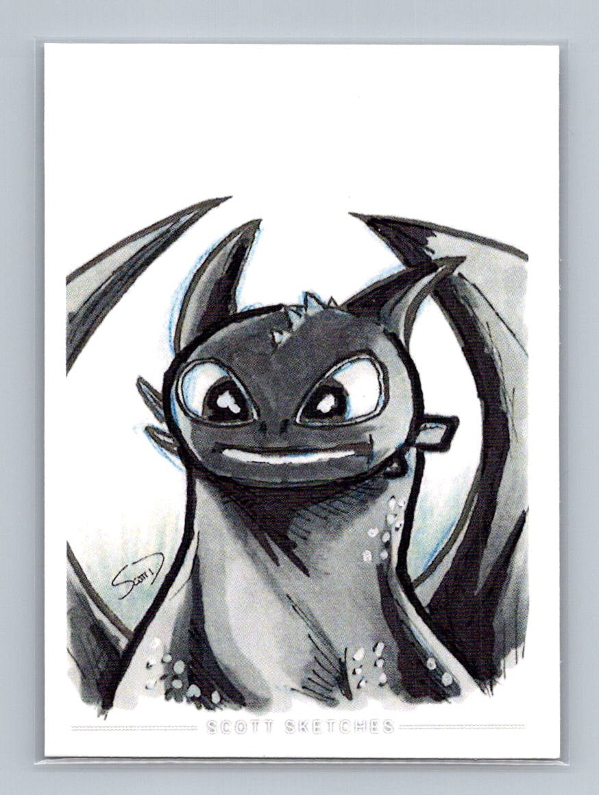 Toothless - Scott Sketches Trading Card Print Fan Art