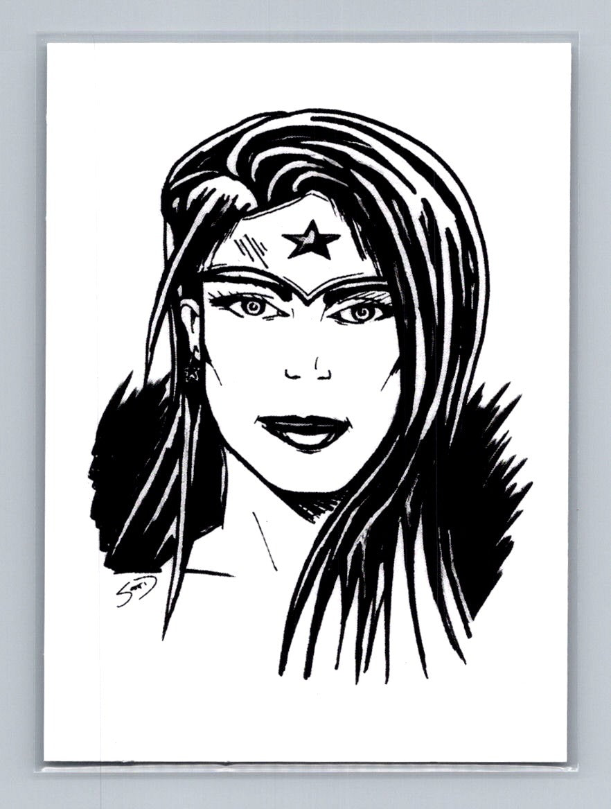 Wonder-woman - Ink - Scott Sketches Trading Card Print Fan Art